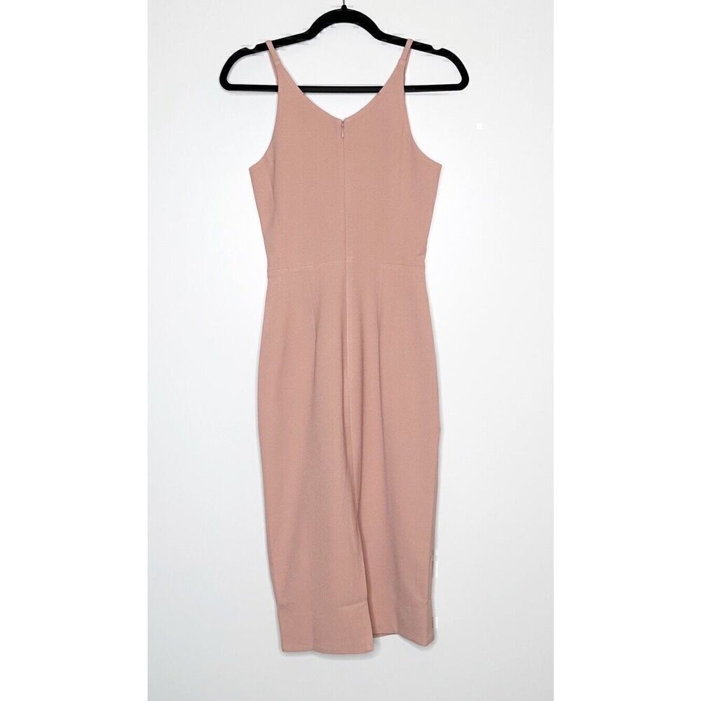 NWT Dress The Population Lyla Crepe Cocktail Midi Dress Women Blush Pink SZ XXS - Picture 4 of 7